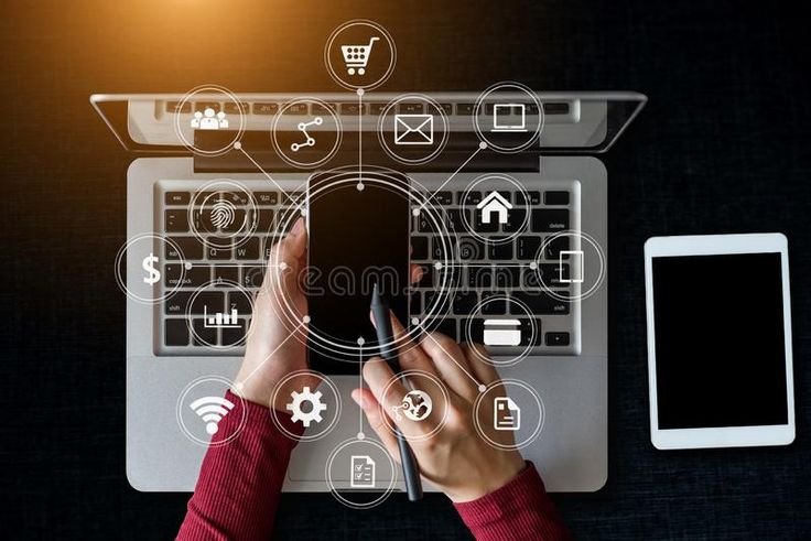 digital marketing media in virtual screen smartphone stock image image of growth, chart 149679511