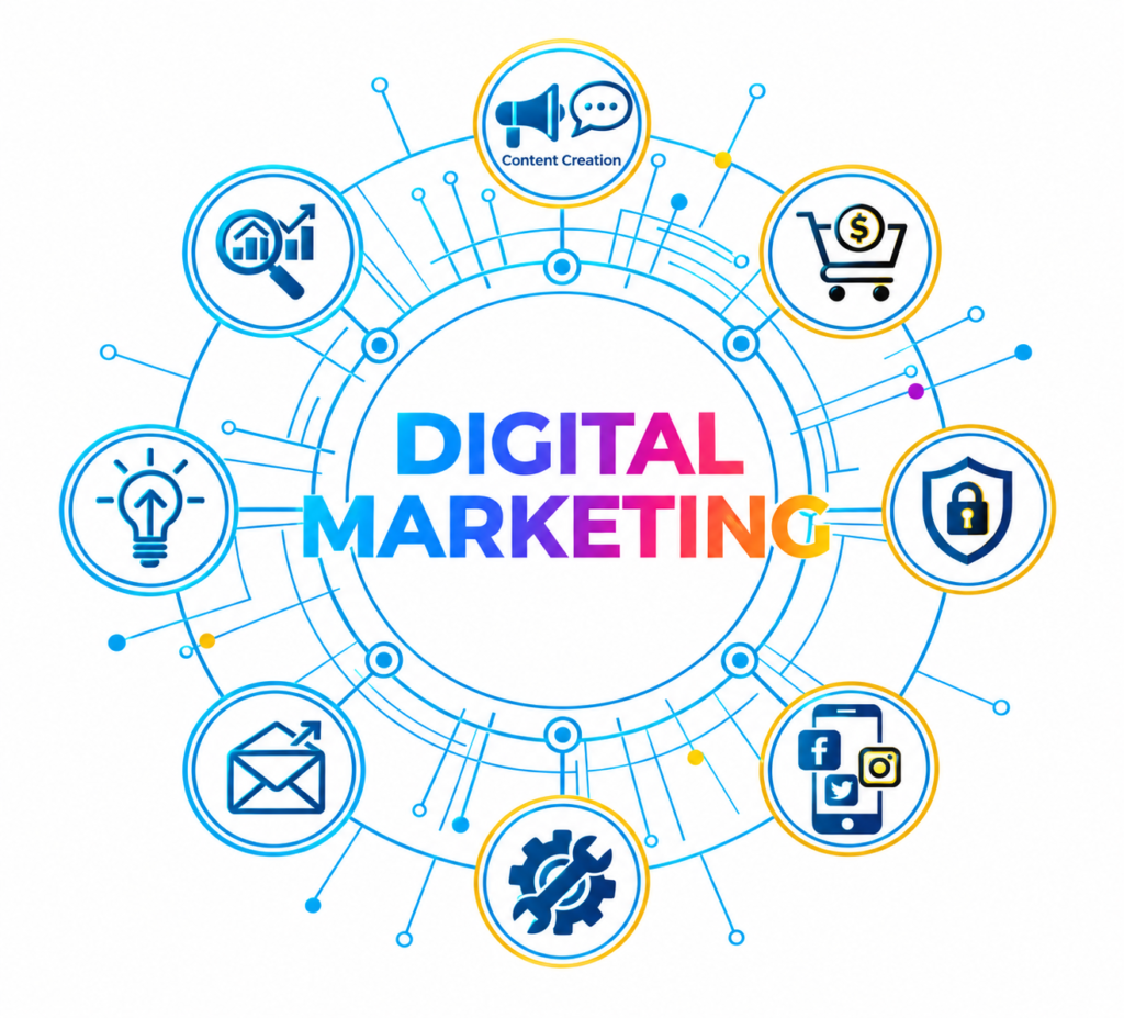 digital marketing network infographic 1